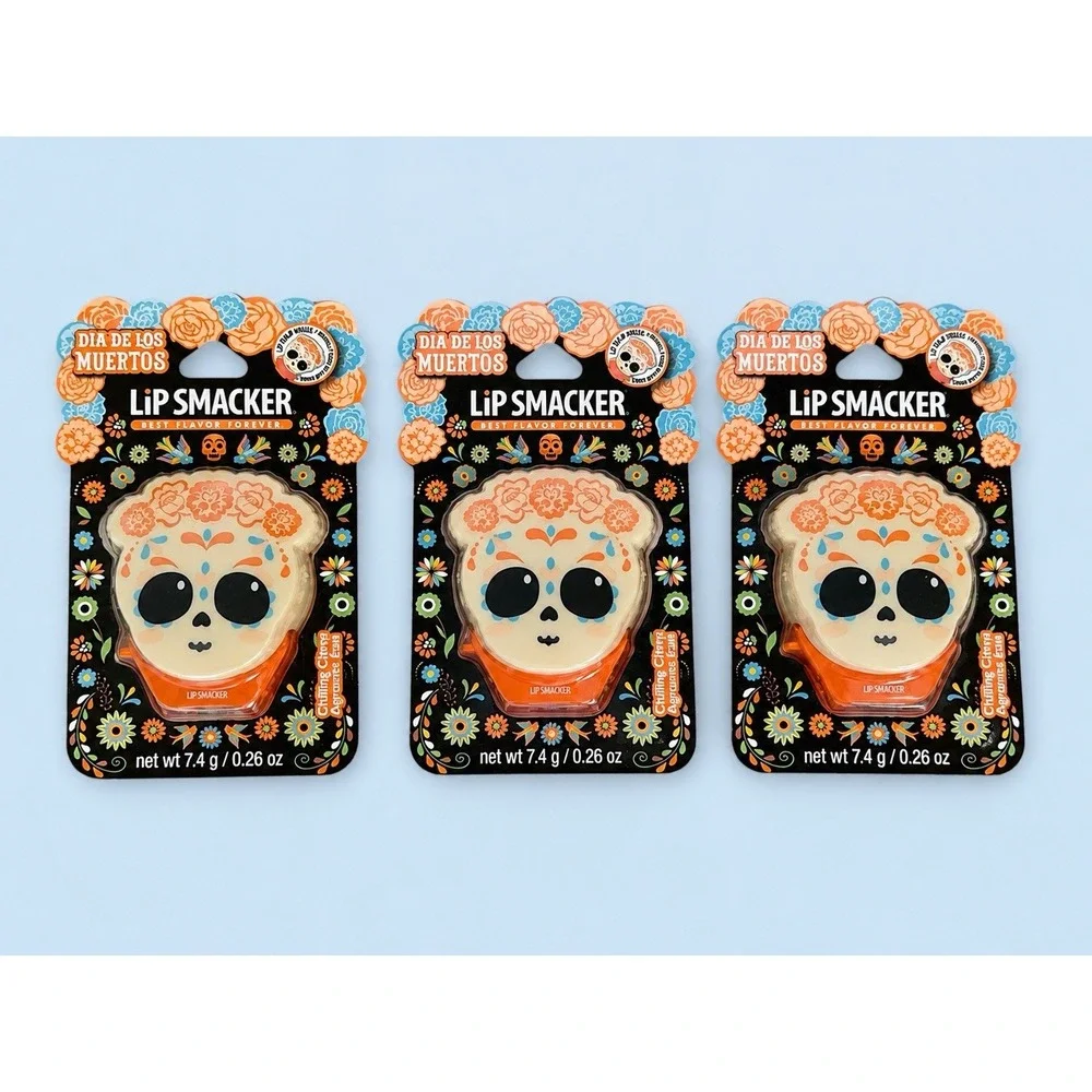 3 Lip Smackers Lip Balm Dia De Los Muertos Sugar Skull Citrus
